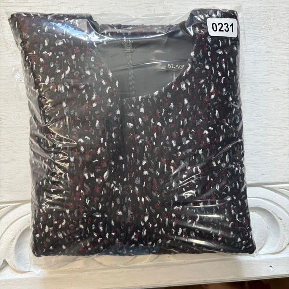 BLACK HALO DESOTO LONG SLEEVE PRINT SHEATH DRESS IN TIC TAC 18 - Picture 10 of 10